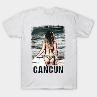 Cancun Mexico ✪ Vintage style poster | Most Beautiful Places on Earth | Surfer Girl T-Shirt